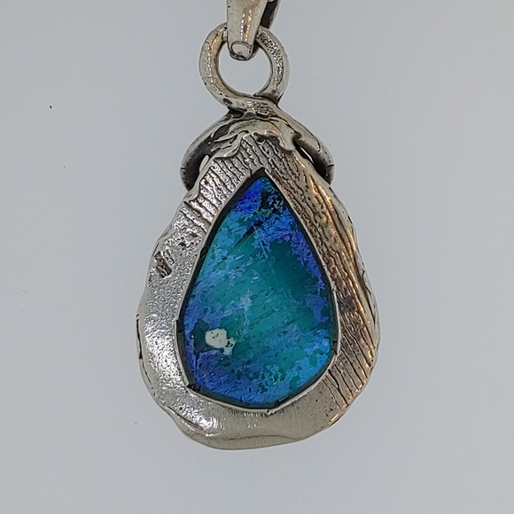 Sterling Silver Roman Glass One of a Kind Necklace - Picture 2 of 4